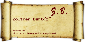 Zoltner Bartó névjegykártya